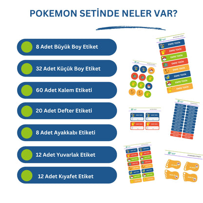 Pokemon Okul Etiket Seti