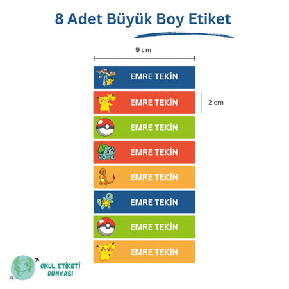 Pokemon Okul Etiket Seti