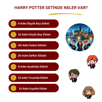 Harry Potter Okul Etiketi Seti