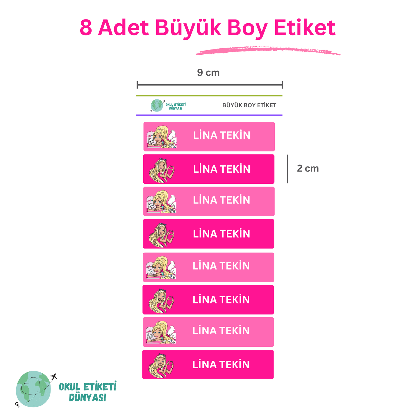 Barbie Okul Etiketi Seti