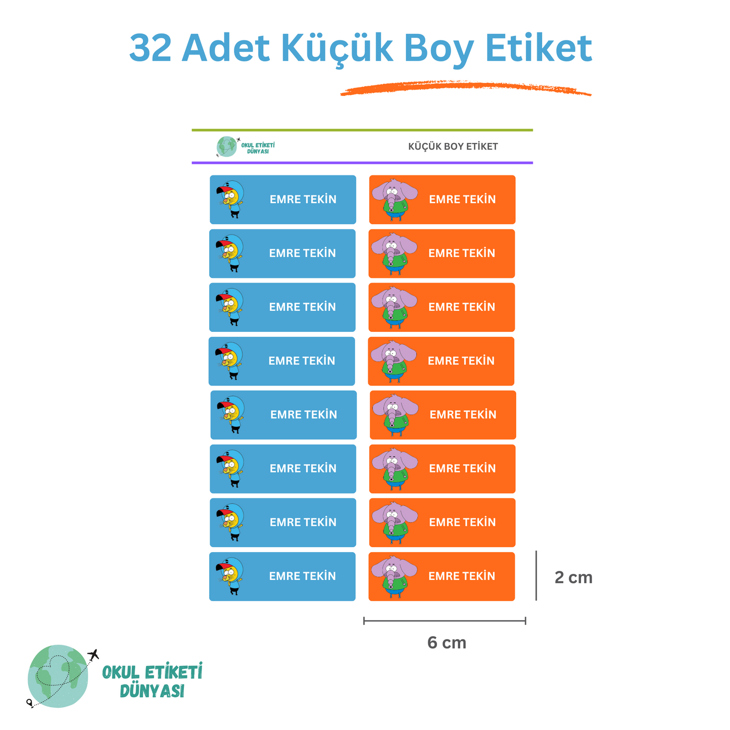 Kral Şakir Okul Etiketi Seti