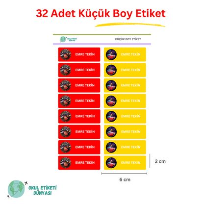 Şimşek Mcqueen Okul Etiketi Seti