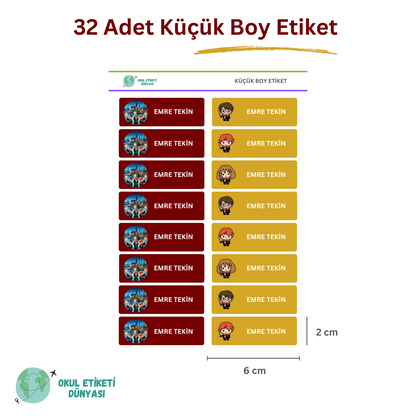 Harry Potter Okul Etiketi Seti