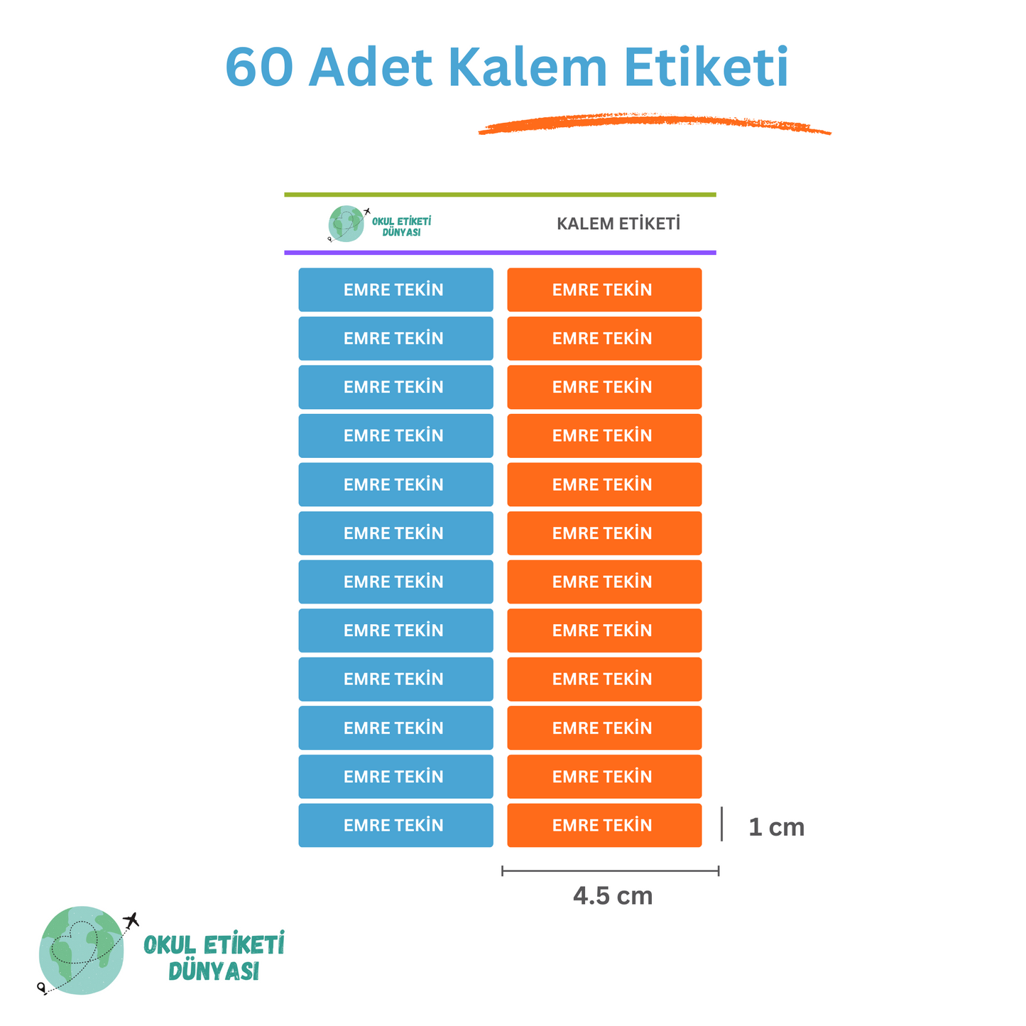 Kral Şakir Okul Etiketi Seti